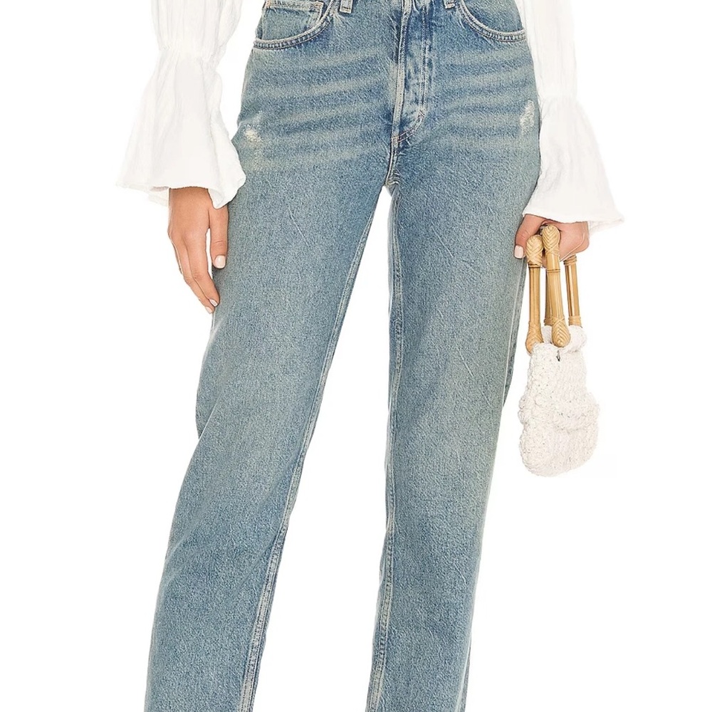 Free People Blue Straight Leg Jeans